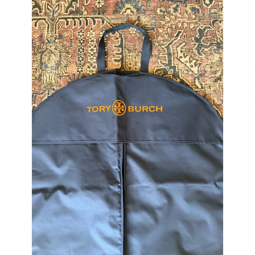 Tory Burch Logo Garment Bag Women OS Navy Blue Full Zip Travel Storage